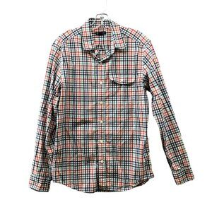 Gap Slim Fit Button Up Shirt Mens M Multicolor Plaid Long Sleeve Flap Pocket
